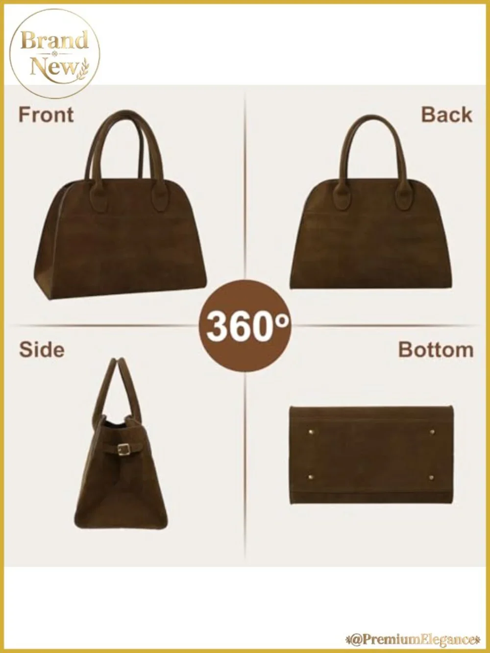 Women's Suede Tote Bag Vintage Top Handle Shoulder Satchel Purse